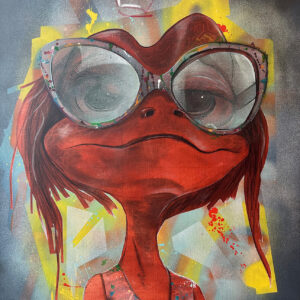 Personnage anthropomorphique mi homme mi grenouille